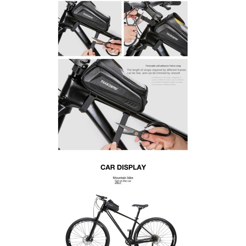 Mountain Bike Bag EVA Hard Shell Front Beam Bag Unisex Mobile Phone Top Tube Bag 